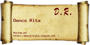 Dencs Rita névjegykártya